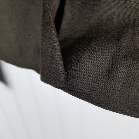 Banana Republic Womens Two Button Linen Blend Blazer Size 4 Brown Flap Pocket - Picture 3 of 12